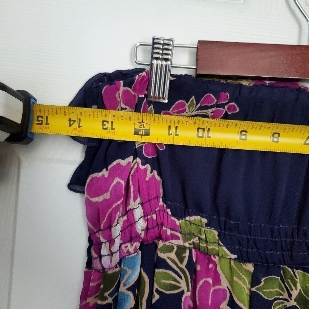 STRAPLESS Floral Maxi Dress with Cute Ruffle Top Detail - Picture 11 of 14